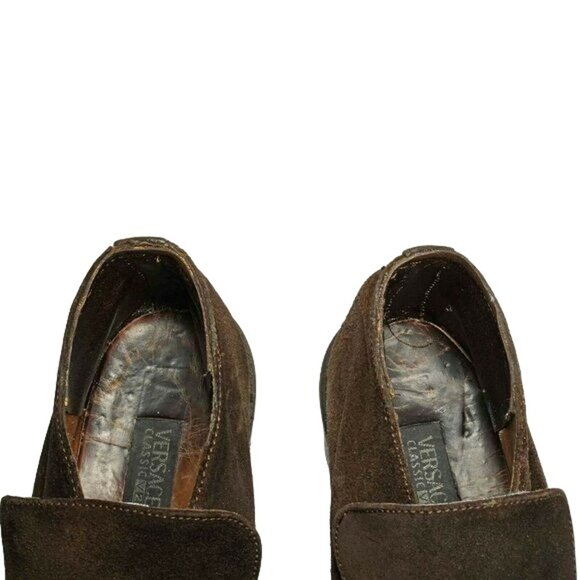 Versace Italy Classic V2 Dress Shoes Brown Suede Bit Loafers Ankle Boots Men's 9 - Picture 11 of 13